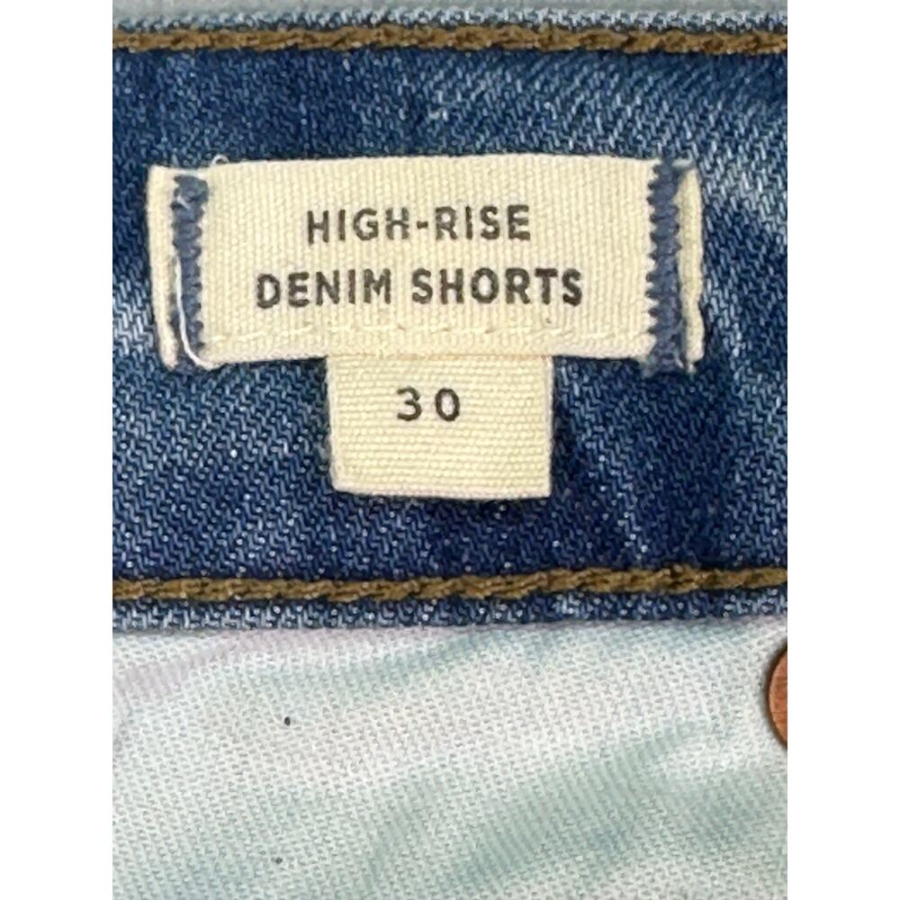 Madewell High Rise Denim Cut Off Shorts Fly Frayed Hem Medium Wash Size 30 - Picture 6 of 10